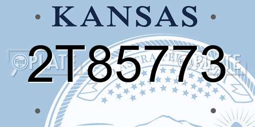 2T85773 Kansas License Plate
