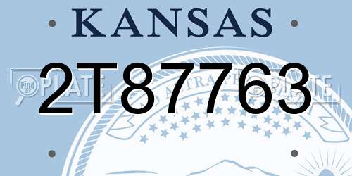 2T87763 Kansas License Plate