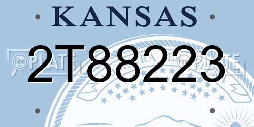 2T88223 Kansas License Plate