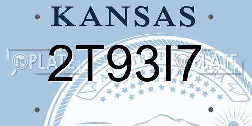2T93I7 Kansas License Plate