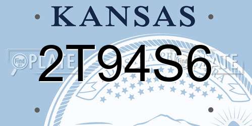 2T94S6 Kansas License Plate