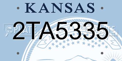 2TA5335 Kansas License Plate