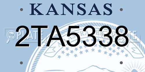2TA5338 Kansas License Plate