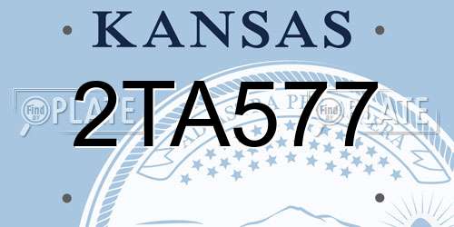 2TA577 Kansas License Plate