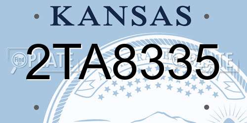 2TA8335 Kansas License Plate