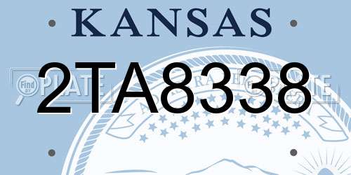 2TA8338 Kansas License Plate