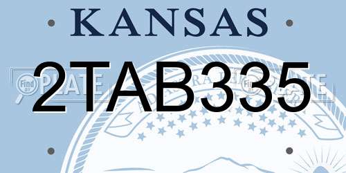 2TAB335 Kansas License Plate