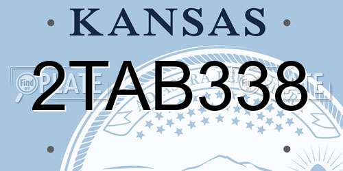 2TAB338 Kansas License Plate