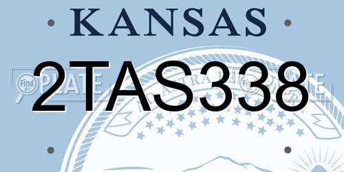 2TAS338 Kansas License Plate