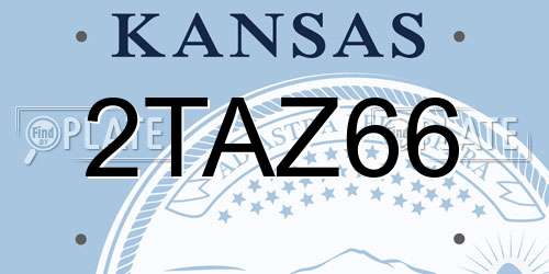 2TAZ66 Kansas License Plate