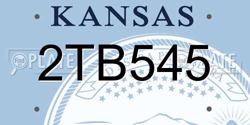 2TB545 Kansas License Plate
