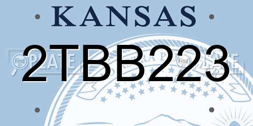 2TBB223 Kansas License Plate