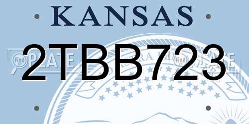 2TBB723 Kansas License Plate