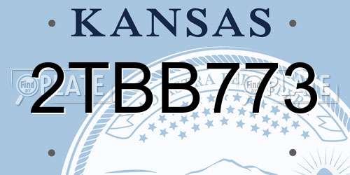 2TBB773 Kansas License Plate