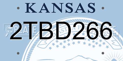 2TBD266 Kansas License Plate
