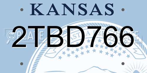 2TBD766 Kansas License Plate