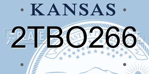 2TBO266 Kansas License Plate
