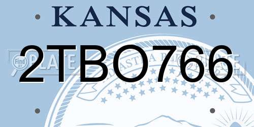 2TBO766 Kansas License Plate