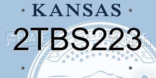 2TBS223 Kansas License Plate