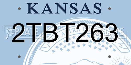 2TBT263 Kansas License Plate