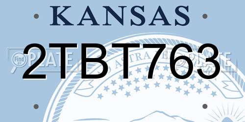 2TBT763 Kansas License Plate