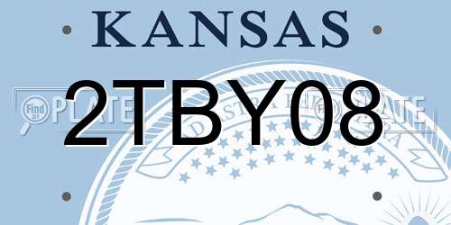 2TBY08 Kansas License Plate