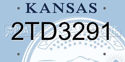 2TD3291 Kansas License Plate