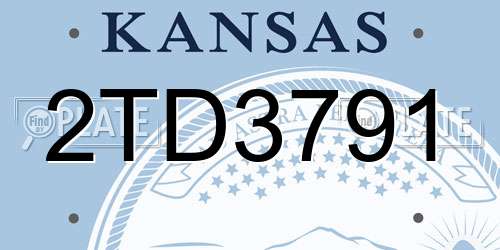 2TD3791 Kansas License Plate