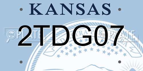 2TDG07 Kansas License Plate