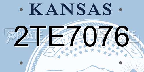 2TE7076 Kansas License Plate