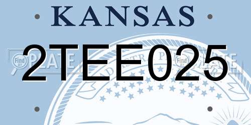 2TEE025 Kansas License Plate