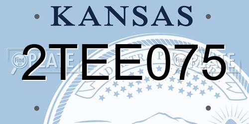 2TEE075 Kansas License Plate