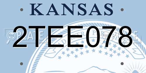 2TEE078 Kansas License Plate