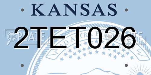 2TET026 Kansas License Plate