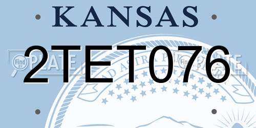 2TET076 Kansas License Plate