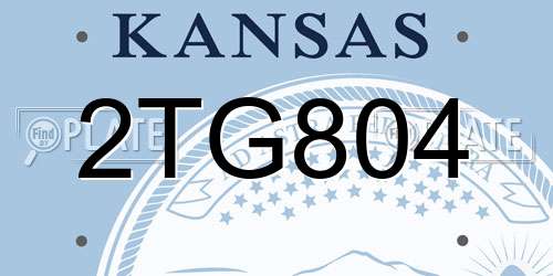 2TG804 Kansas License Plate