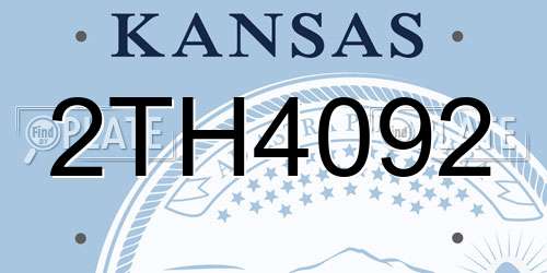 2TH4092 Kansas License Plate