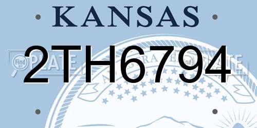 2TH6794 Kansas License Plate
