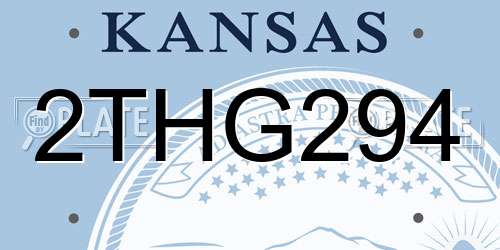 2THG294 Kansas License Plate