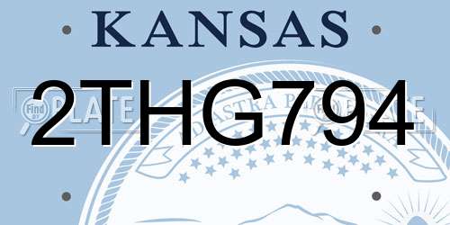 2THG794 Kansas License Plate