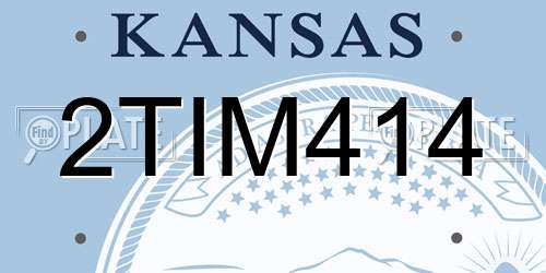 2TIM414 Kansas License Plate