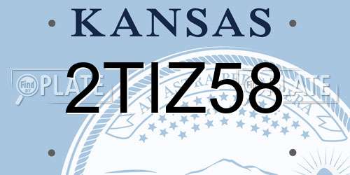 2TIZ58 Kansas License Plate