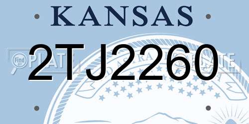 2TJ2260 Kansas License Plate
