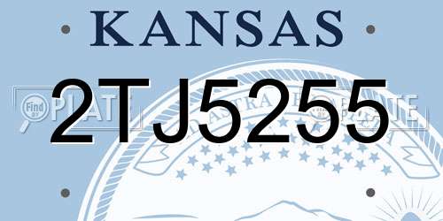 2TJ5255 Kansas License Plate
