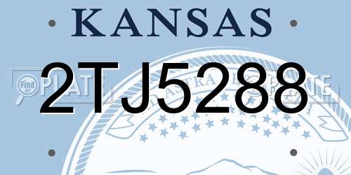 2TJ5288 Kansas License Plate