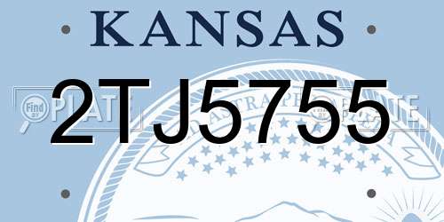 2TJ5755 Kansas License Plate