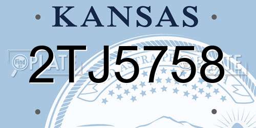 2TJ5758 Kansas License Plate