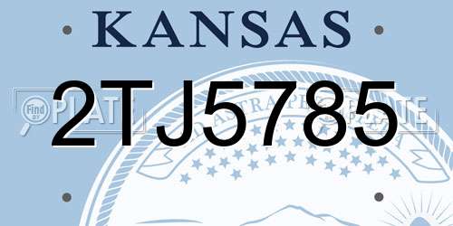 2TJ5785 Kansas License Plate