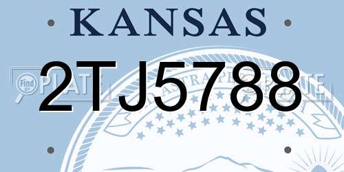 2TJ5788 Kansas License Plate