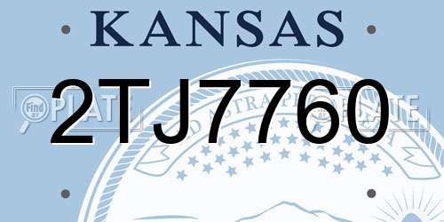 2TJ7760 Kansas License Plate